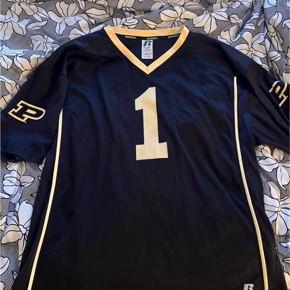 Russell Athletic Navy and Gold Number 1 Football Jersey